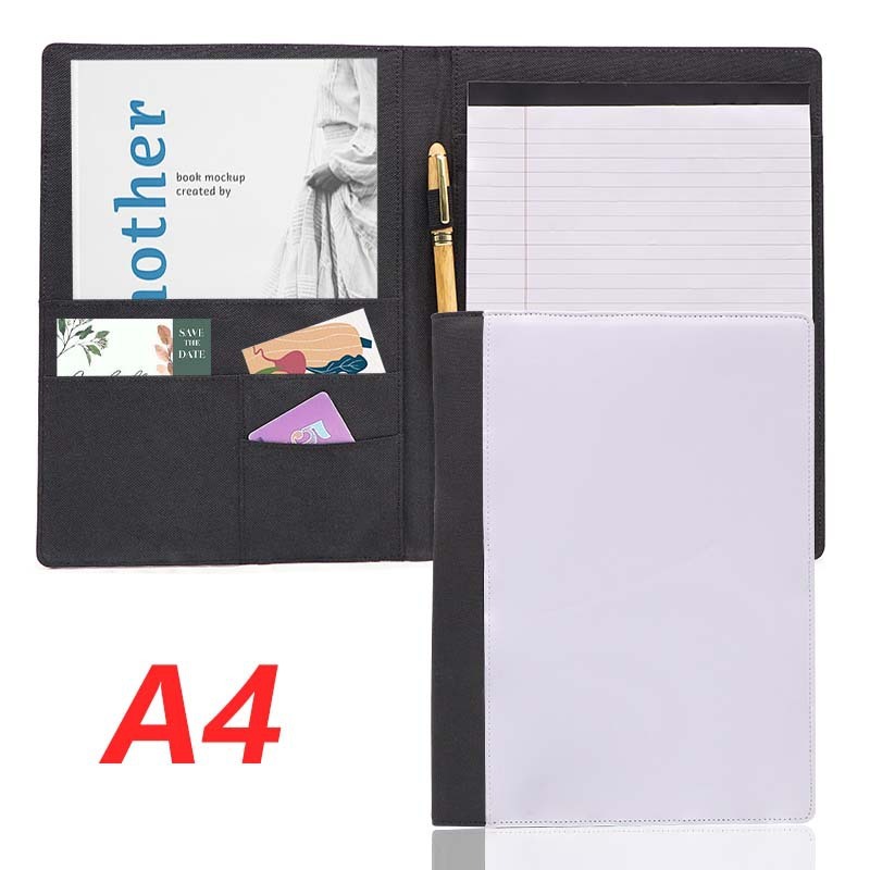 Sublimation Notebook Portfolio Blanks Wholesale PU Leather Portfolio With Pen Holder