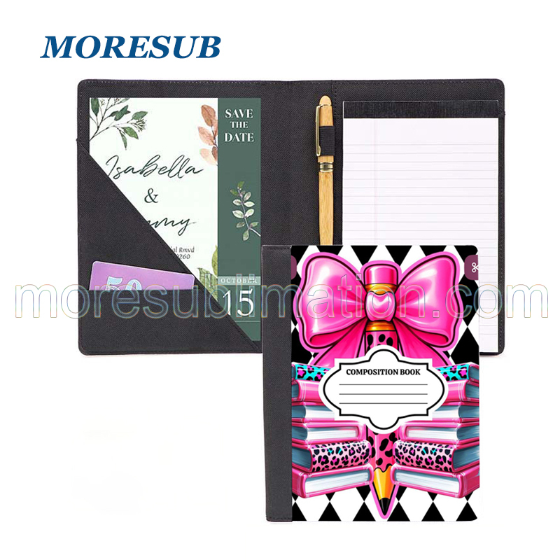 Sublimation Notebook Portfolio Blanks Wholesale PU Leather Portfolio With Pen Holder