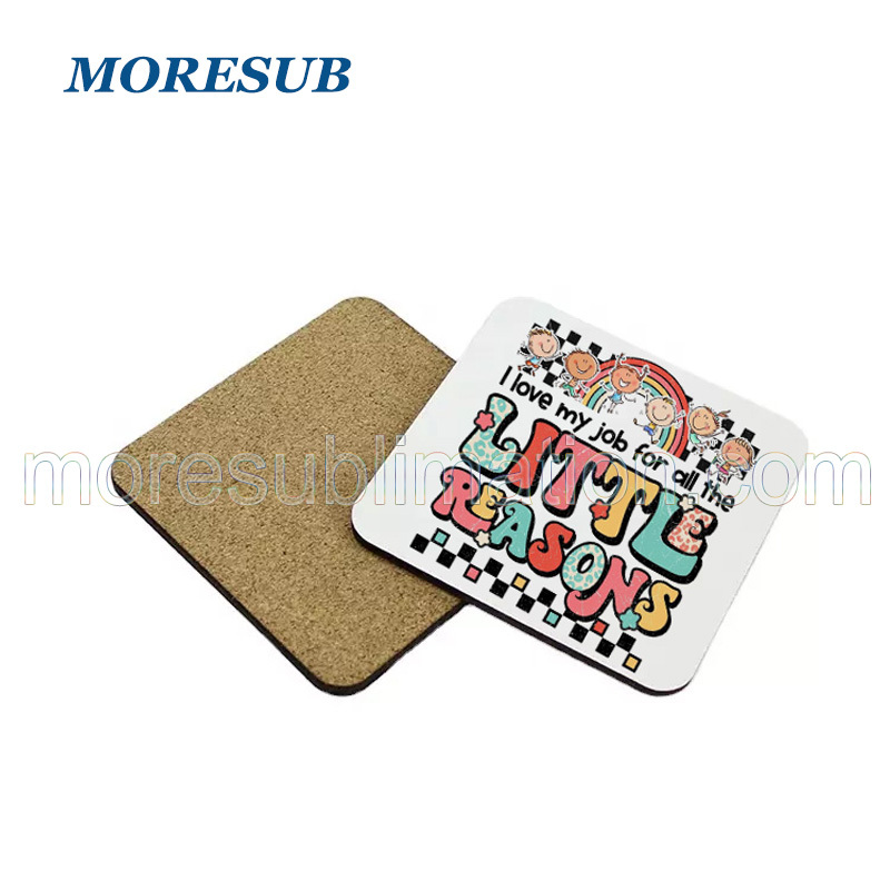 Sublimation Square MDF Coaster With Cork Wholesale Wood Coaster