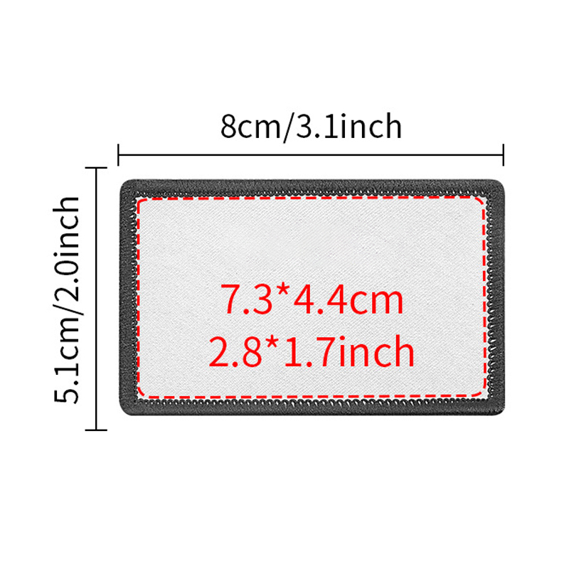 Sublimation Patches Blanks Wholesale Iron-on Patch with Black Border
