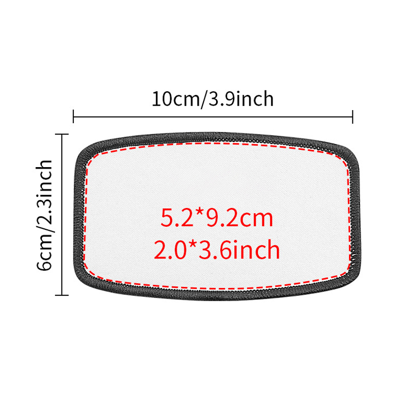 Sublimation Patches Blanks Wholesale Iron-on Patch with Black Border