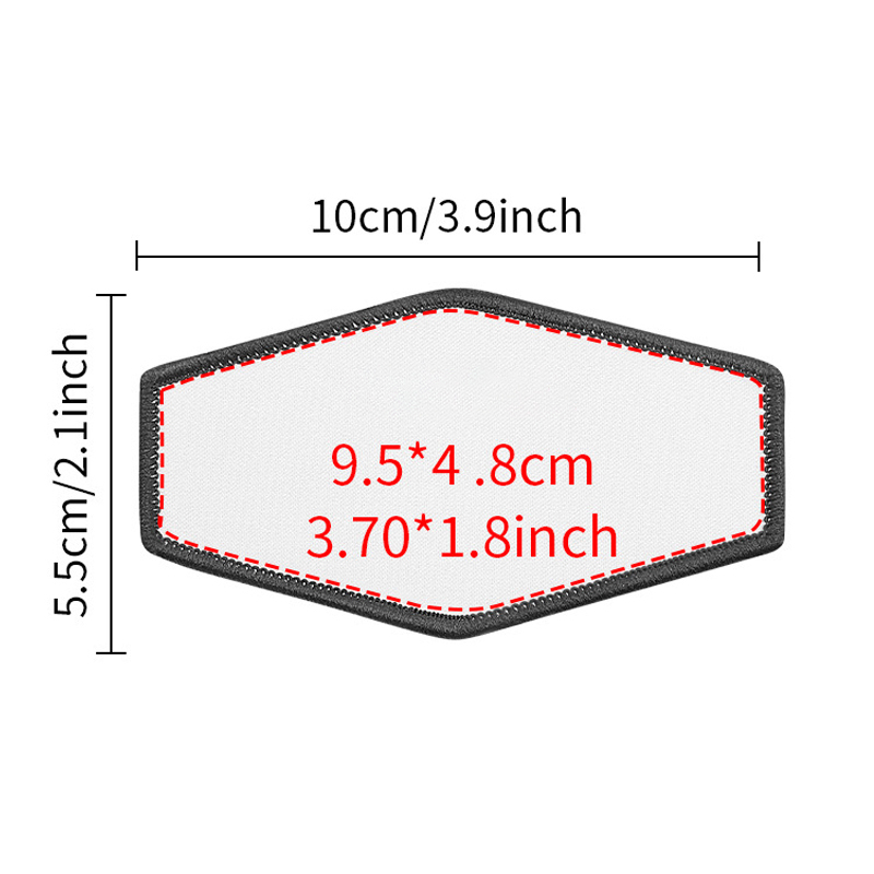 Sublimation Patches Blanks Wholesale Iron-on Patch with Black Border