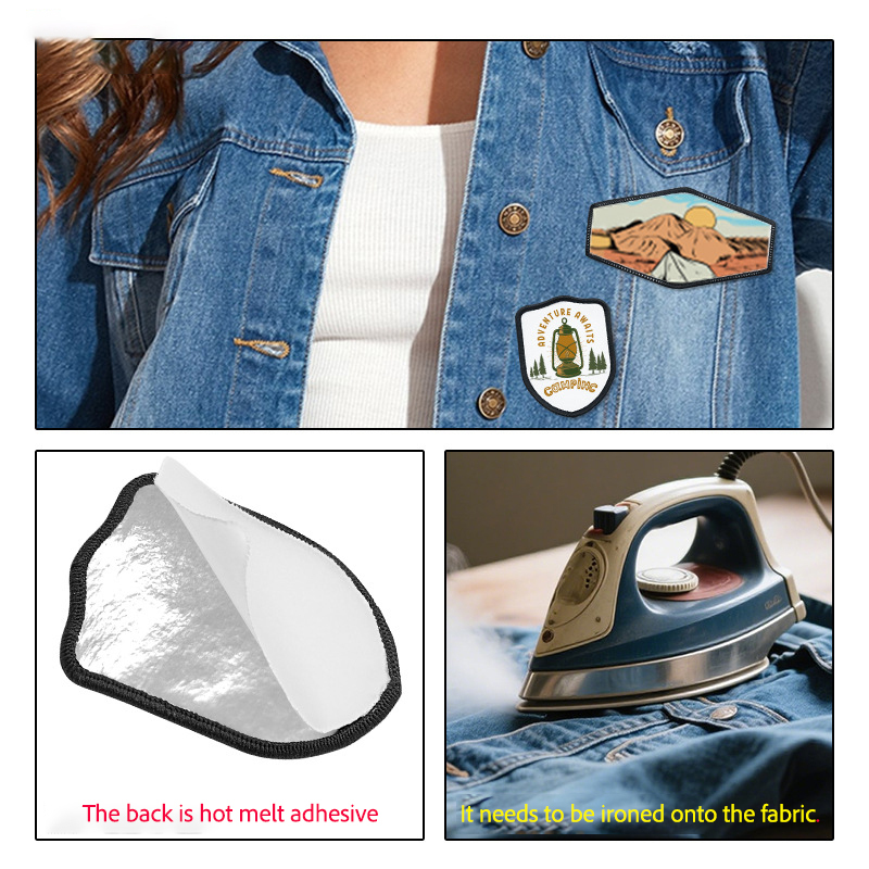 Sublimation Patches Blanks Wholesale Iron-on Patch with Black Border