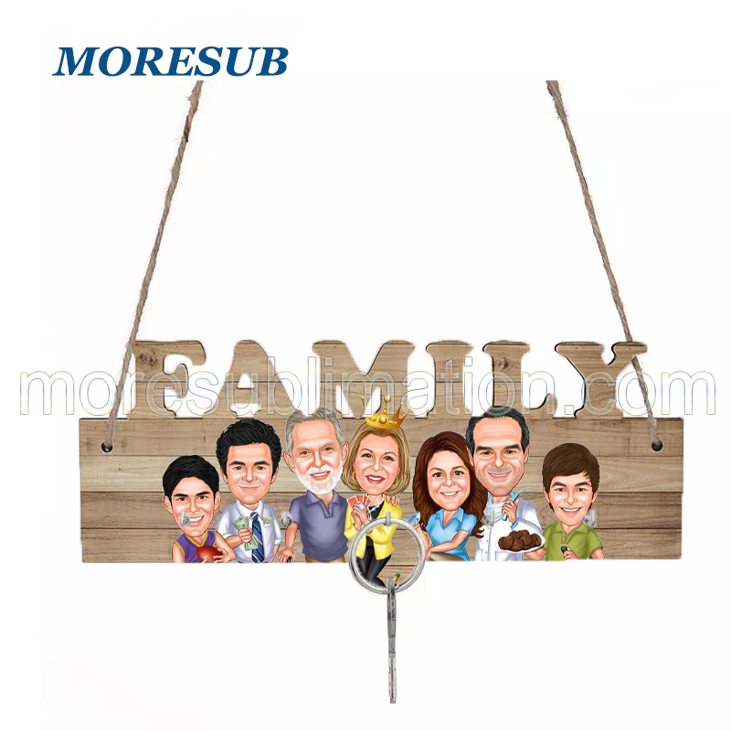 Sublimation MDF Family Key Hanger Blanks Wholesale Wood Key Hanger