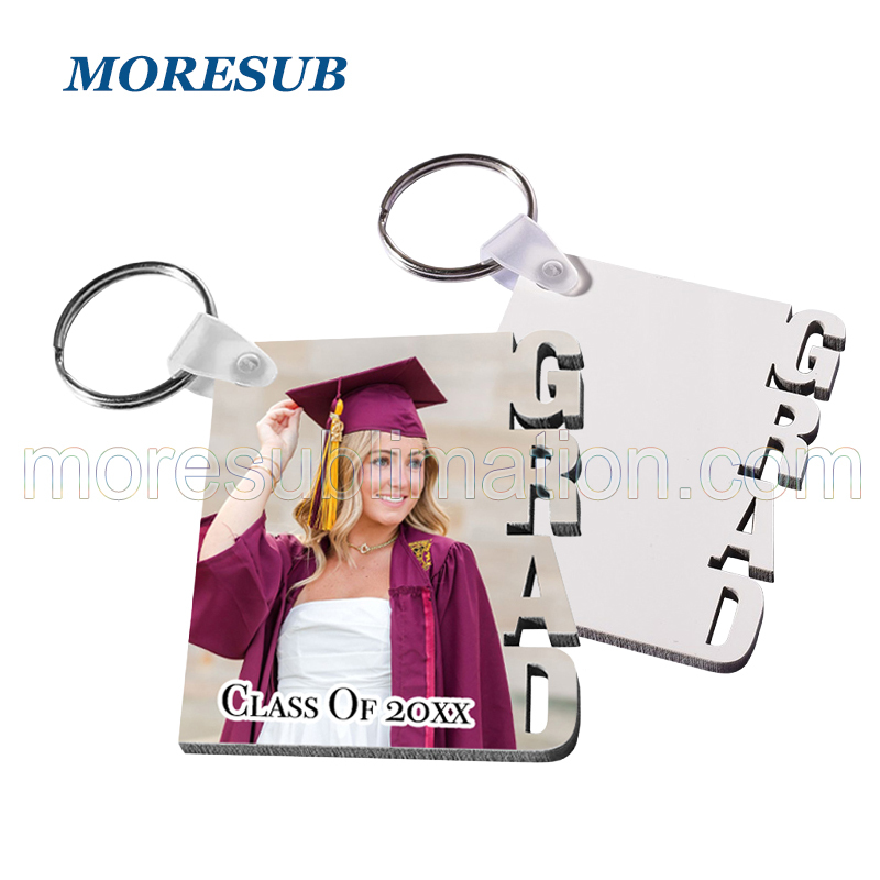 Sublimation MDF Grad Keychain Blanks Wholesale Keychain For Graduation