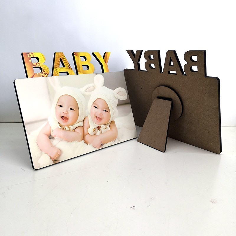 Sublimation Baby Photo Frame Blanks Wholesale MDF Wood Photo Plaque
