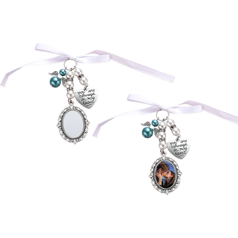 Sublimation Flower Memorial Pendant  Blanks Wholesale Photo Charm