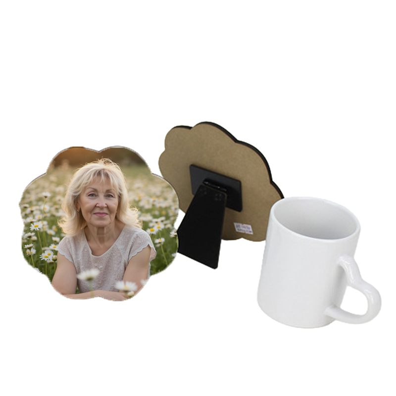 Sublimation Flower Photo Frame Blanks Wholesale Wood Photo Plaque