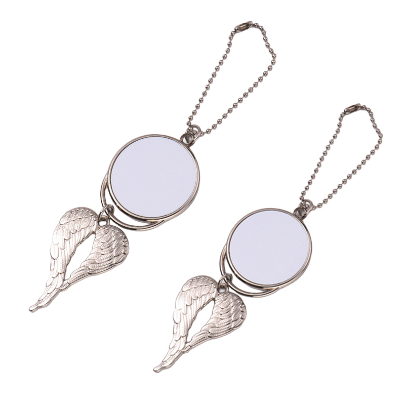 Sublimation Angel Wings Car Charm Blanks Wholesale Metal Car Hanger