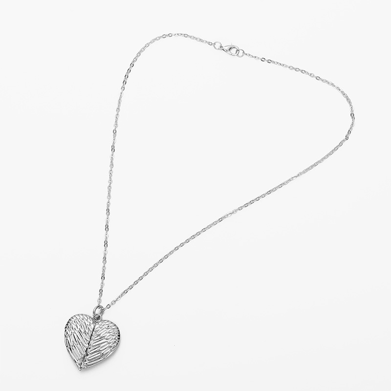 Sublimation Angle Wing Heart Necklace Blanks Wholesale Metal Necklace