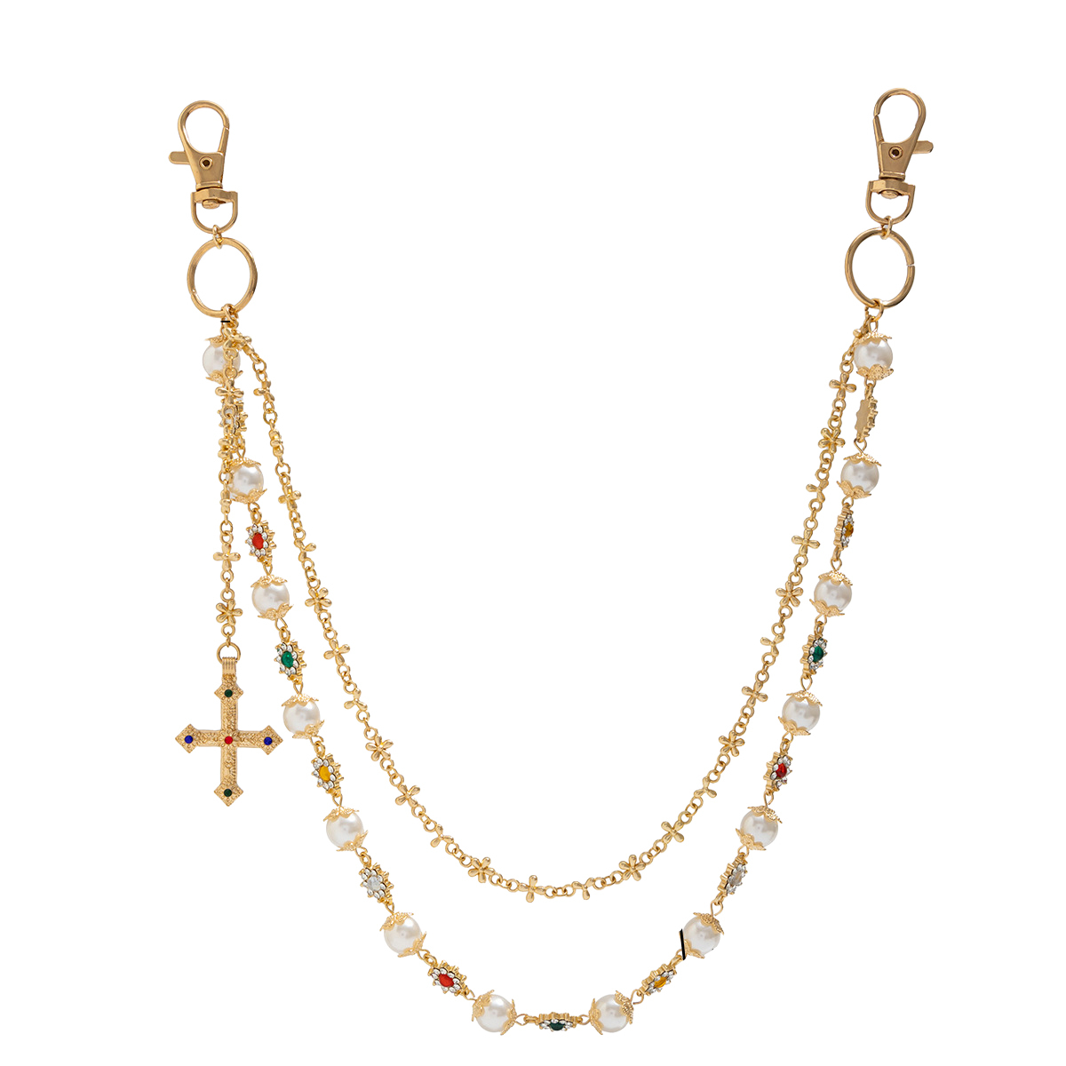 Cross Pearl Chain Pants Chain Bag Chain