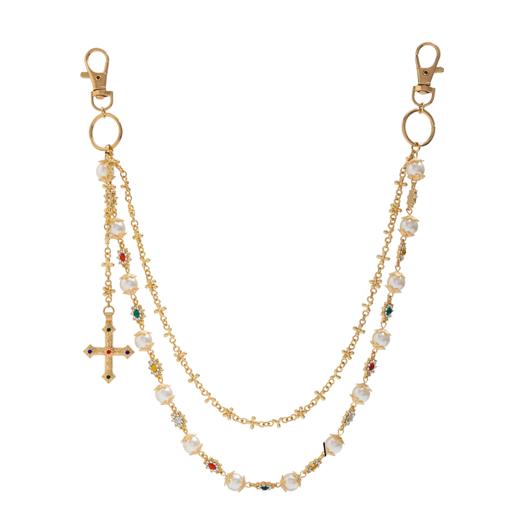 Cross Pearl Chain Pants Chain Bag Chain