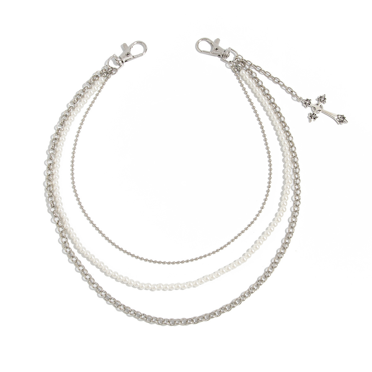 Pearl Cross Pendant Trouser Chain Bag Chain Pants Chain