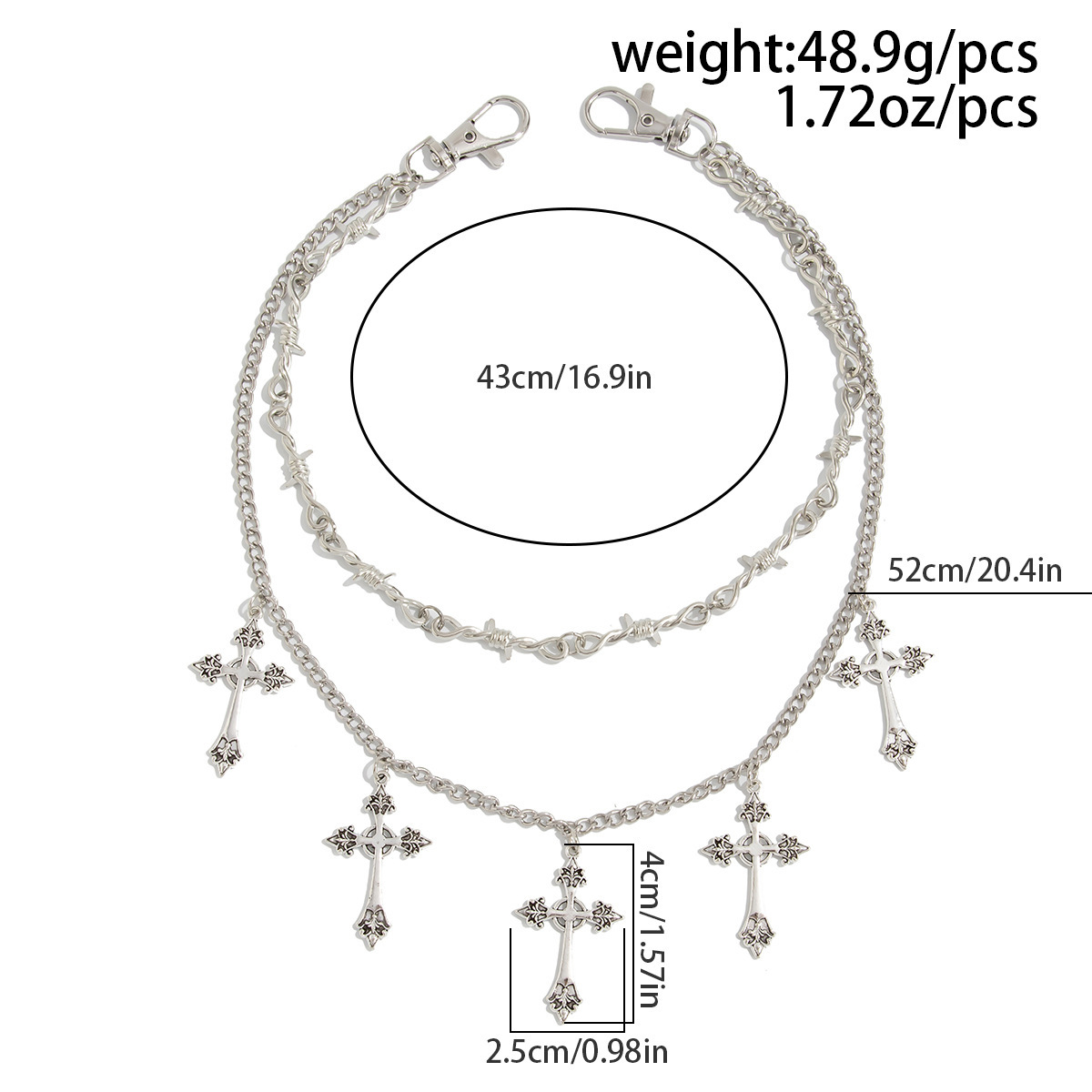 Thorn Cross Pants Chain Bag Chain