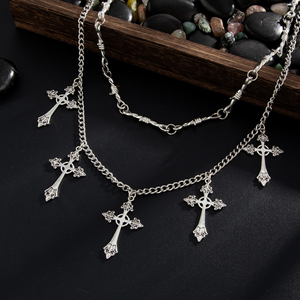 Thorn Cross Pants Chain Bag Chain