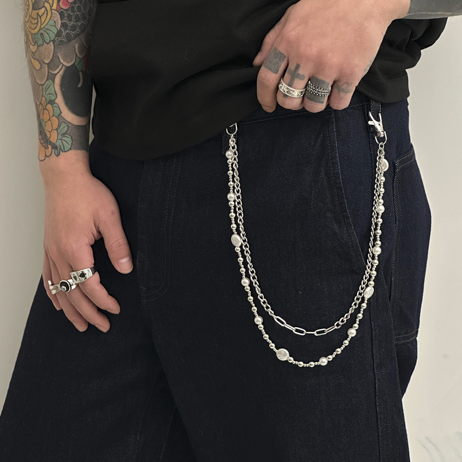 Bag Chain Pearl-trimmed Trouser Chain