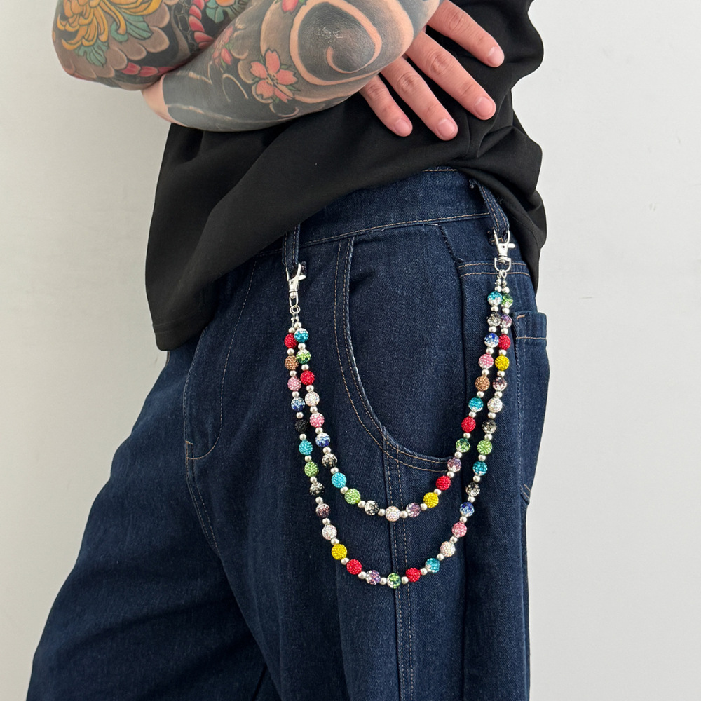 Rhinestone Beaded Trouser Chain Bag Chain Pants Chain
