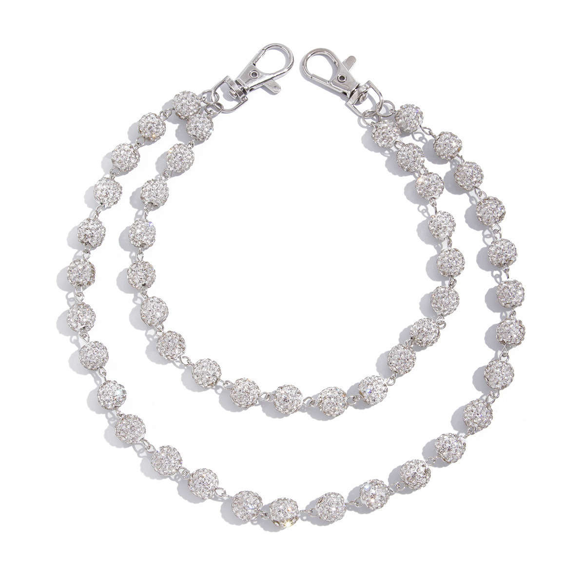 Diamond-encrusted Beaded Trouser Chain Bag Chain