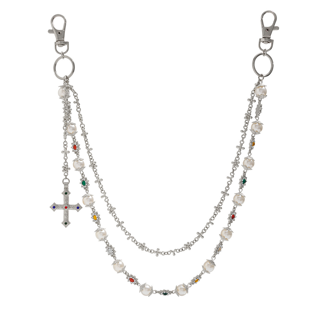 Cross Pearl Chain Pants Chain Bag Chain