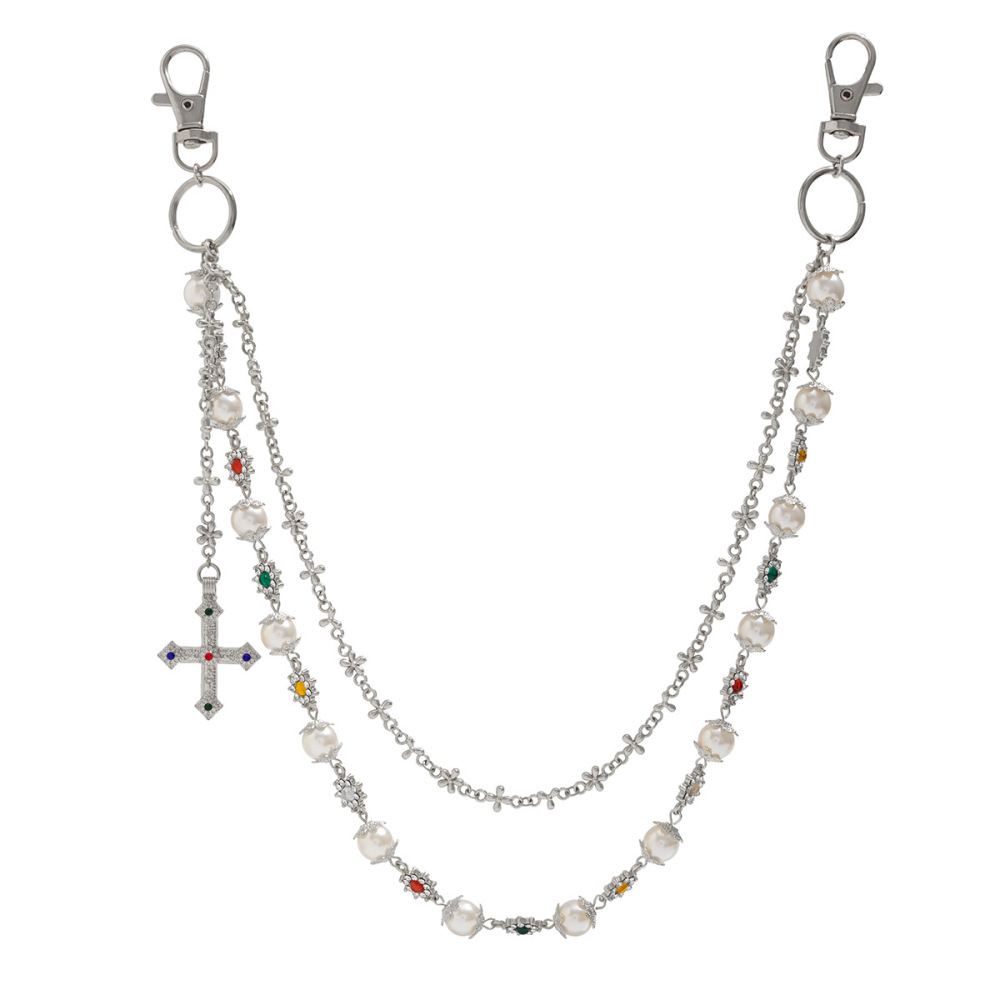 Cross Pearl Chain Pants Chain Bag Chain