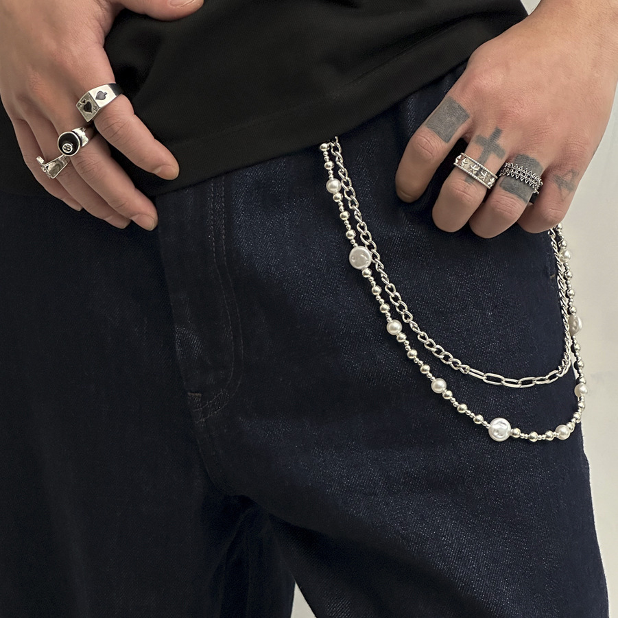 Bag Chain Pearl-trimmed Trouser Chain