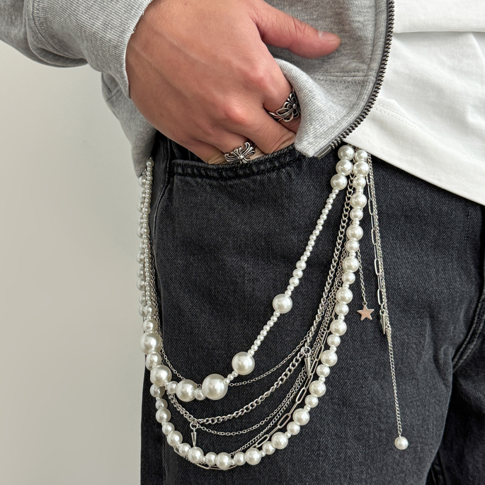 Pearl Chain Stacked Trouser Chain Wallet Chain Bag Chain