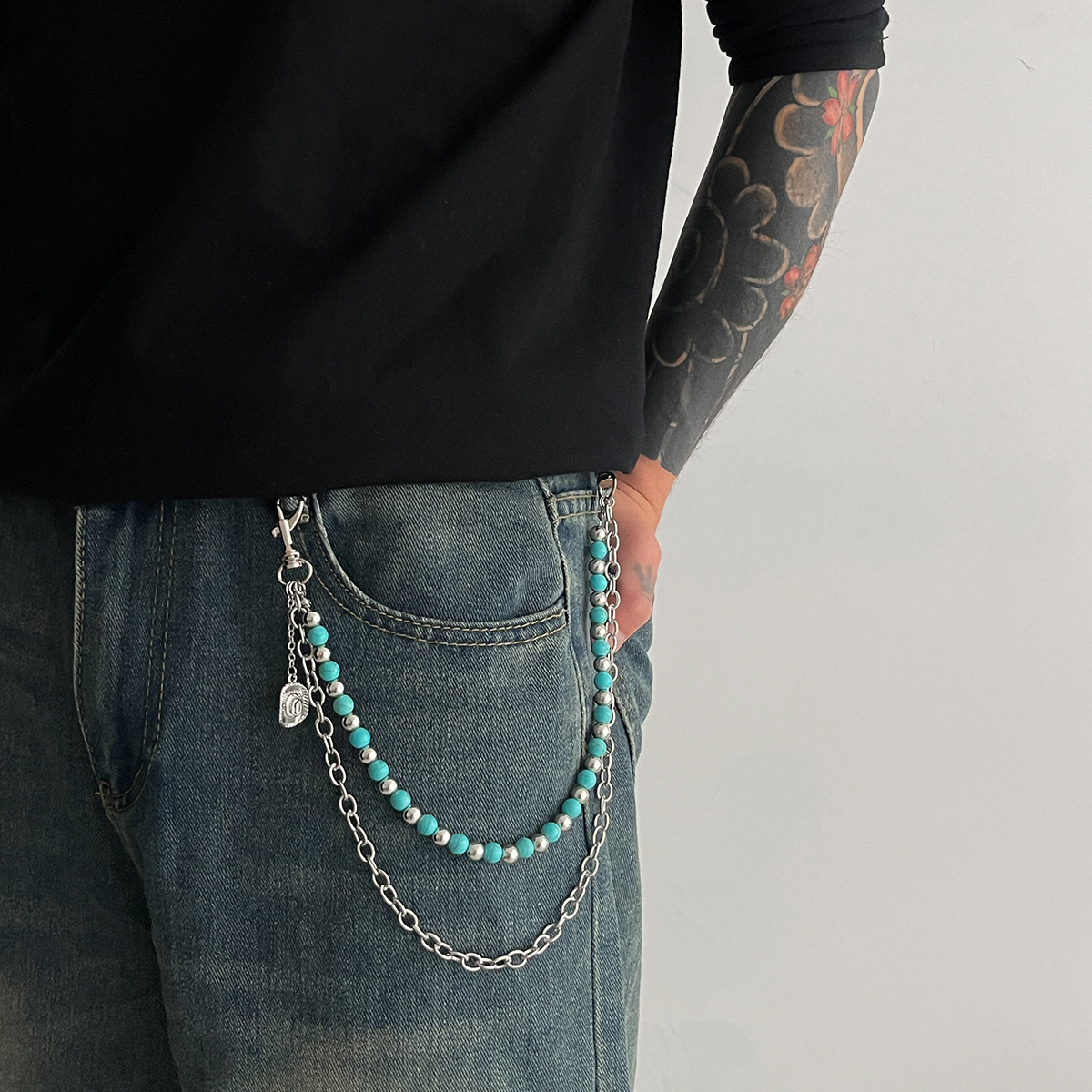 Cowboy Hat Beaded Pants Chain Bag Chain