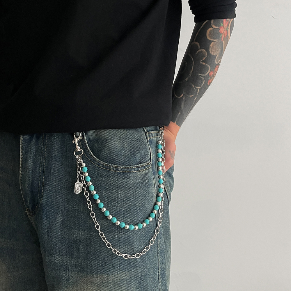 Cowboy Hat Beaded Pants Chain Bag Chain