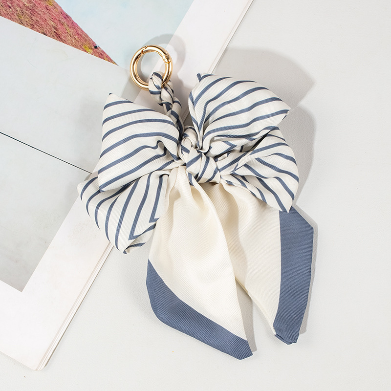Pearl Silk Scarf Bow Keychain Bag Pendant