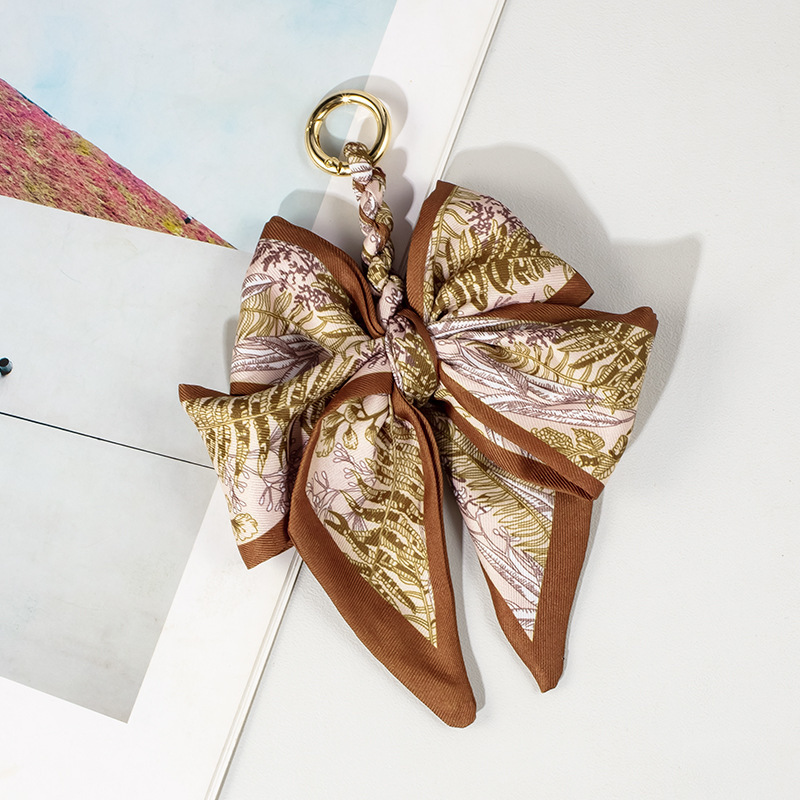 Pearl Silk Scarf Bow Keychain Bag Pendant