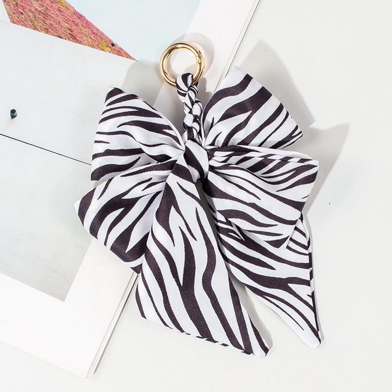 Pearl Silk Scarf Bow Keychain Bag Pendant