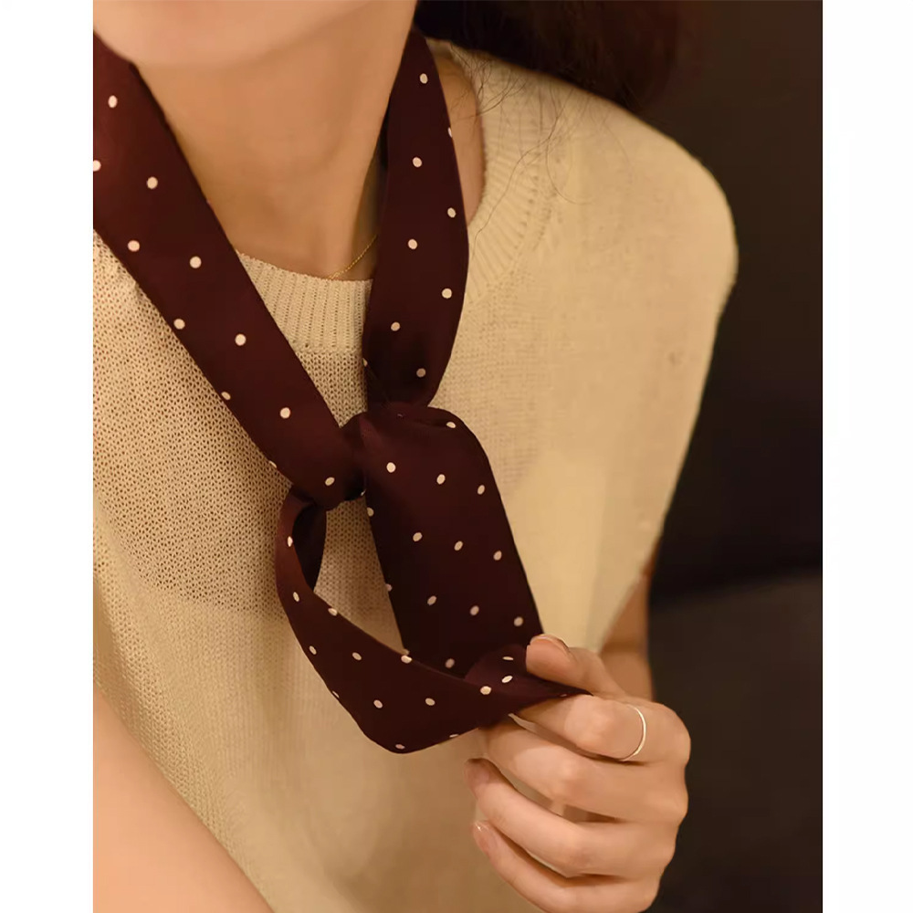 Polka Dot Long Scarf Bag Decoration Ribbon Bag Scarves
