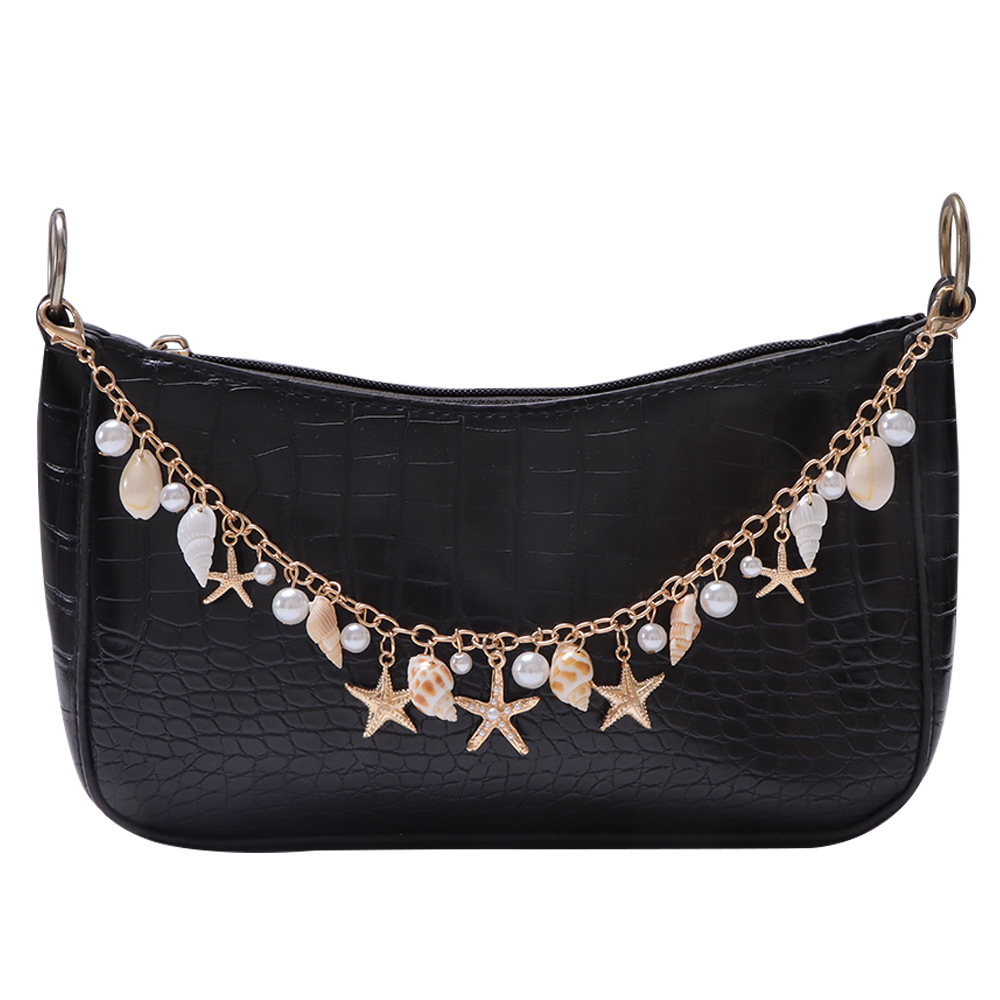 Bohemian Style Starfish, Conch Pearl Bag Chain