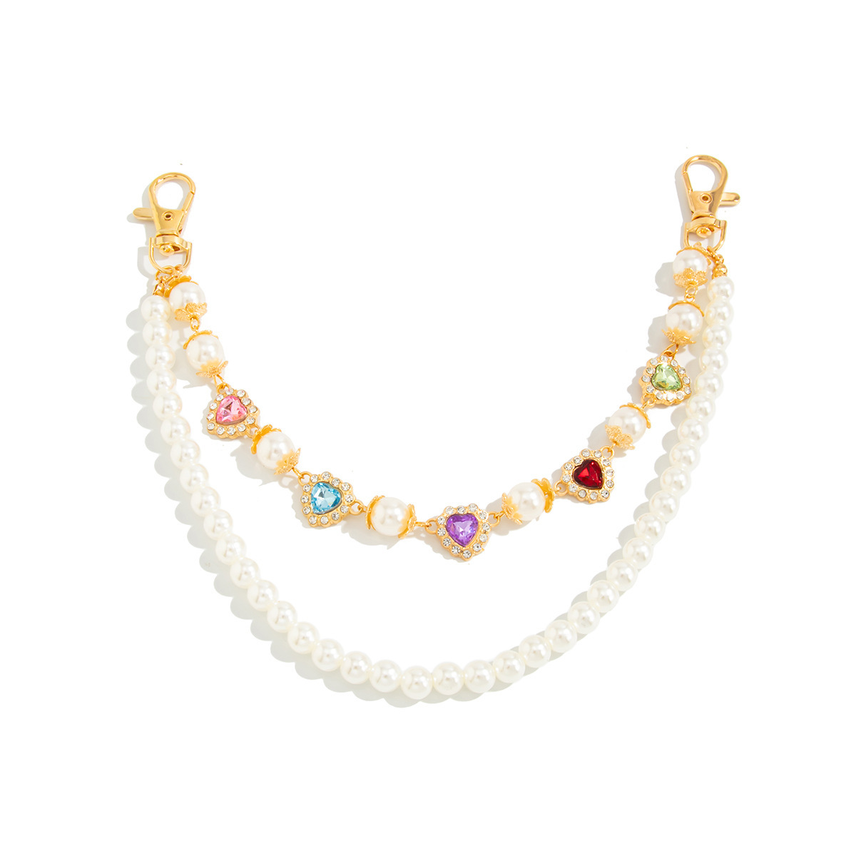Colorful Rhinestone Flower Bag Chain Pants Chain