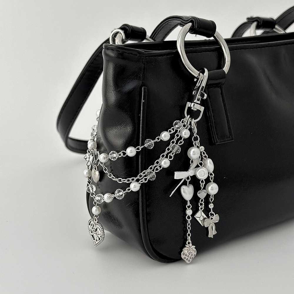 Personalized Heart-shaped Pearl Bag Chain