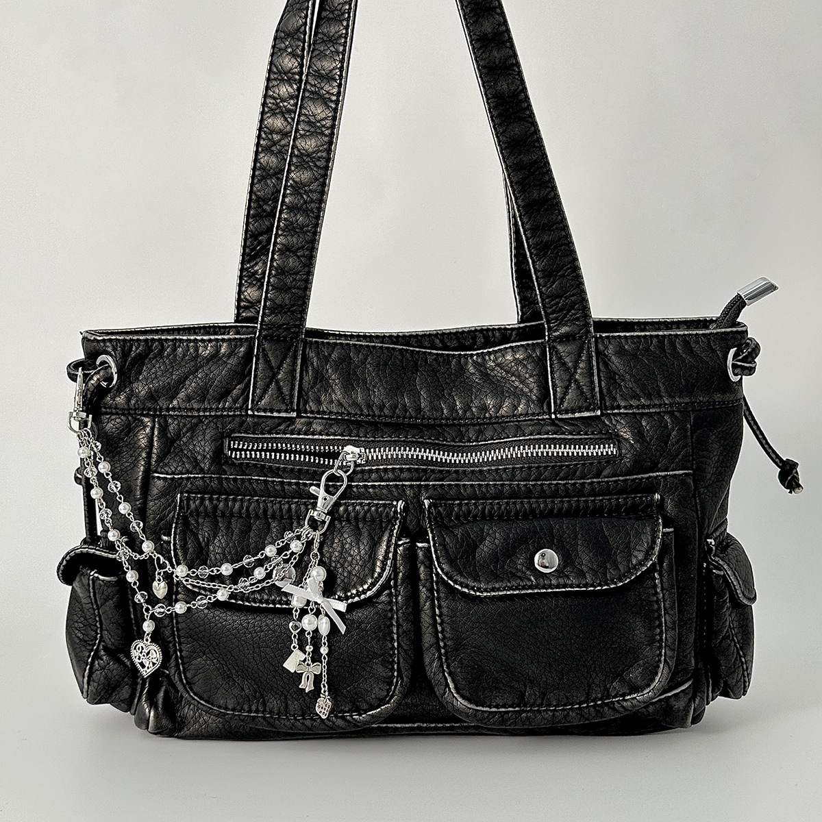 Personalized Heart-shaped Pearl Bag Chain