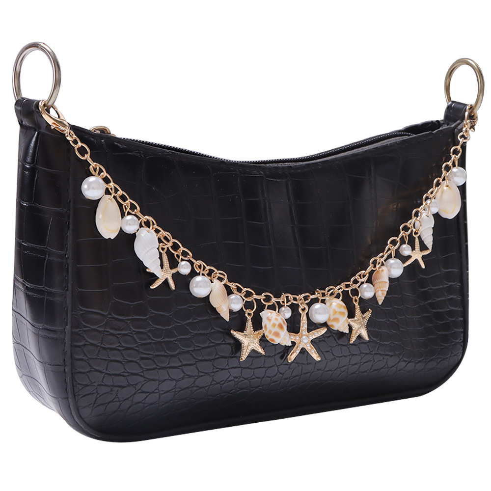 Bohemian Style Starfish, Conch Pearl Bag Chain