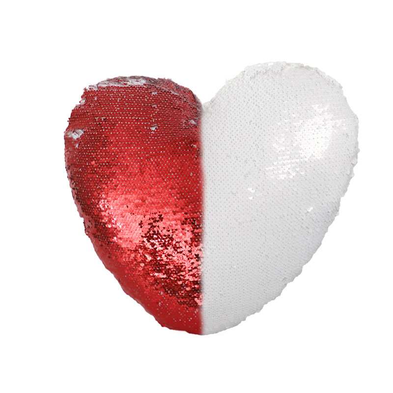 Sublimation Heart Flip Sequin Pillow Case Wholesale Pillow Cover