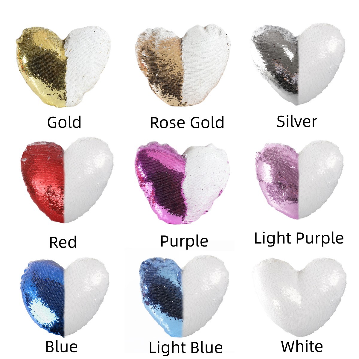 Sublimation Heart Flip Sequin Pillow Case Wholesale Pillow Cover