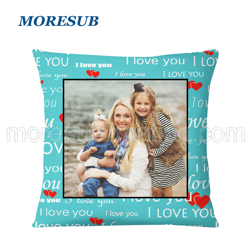 Sublimaion " I Love You" 16 x 16 INCHES Pillow Case Blanks Wholesale Pillow Cover
