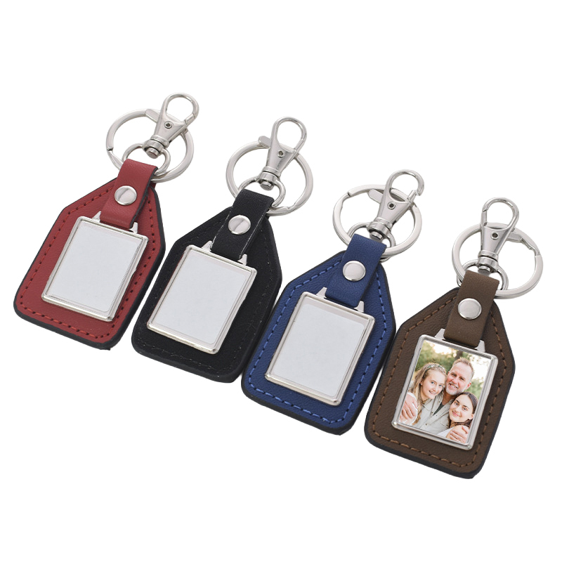 Sublimation Keychain Blank Wholesale Laser PU Leather Keychain
