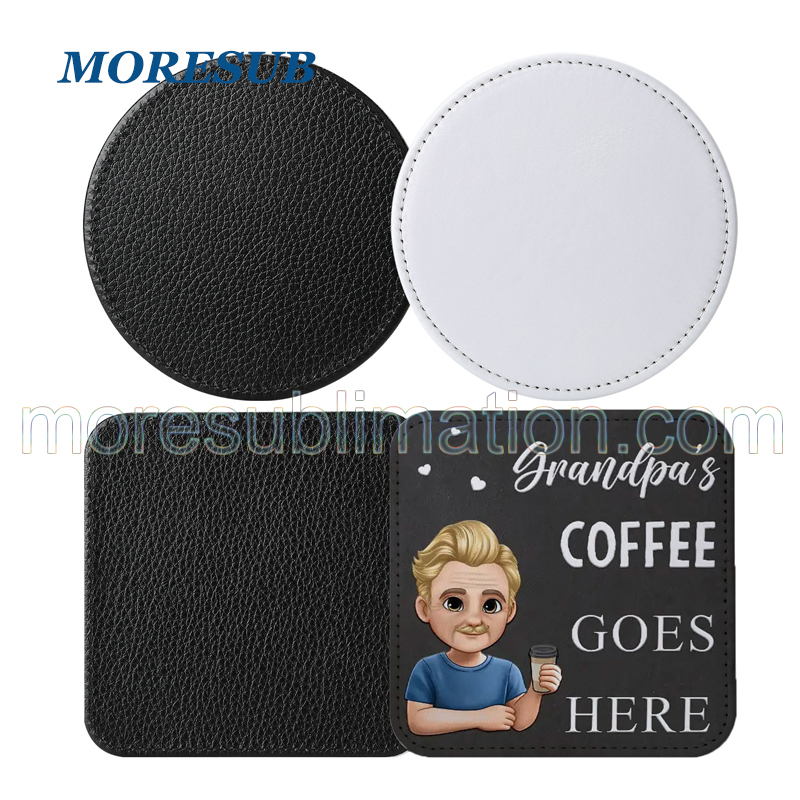 Sublimation PU Leather Mug Coaster Blanks Wholesale Coaster