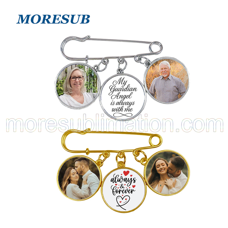 Sublimation Memorial Photo Brooch Blank Wholesale Picture Pin