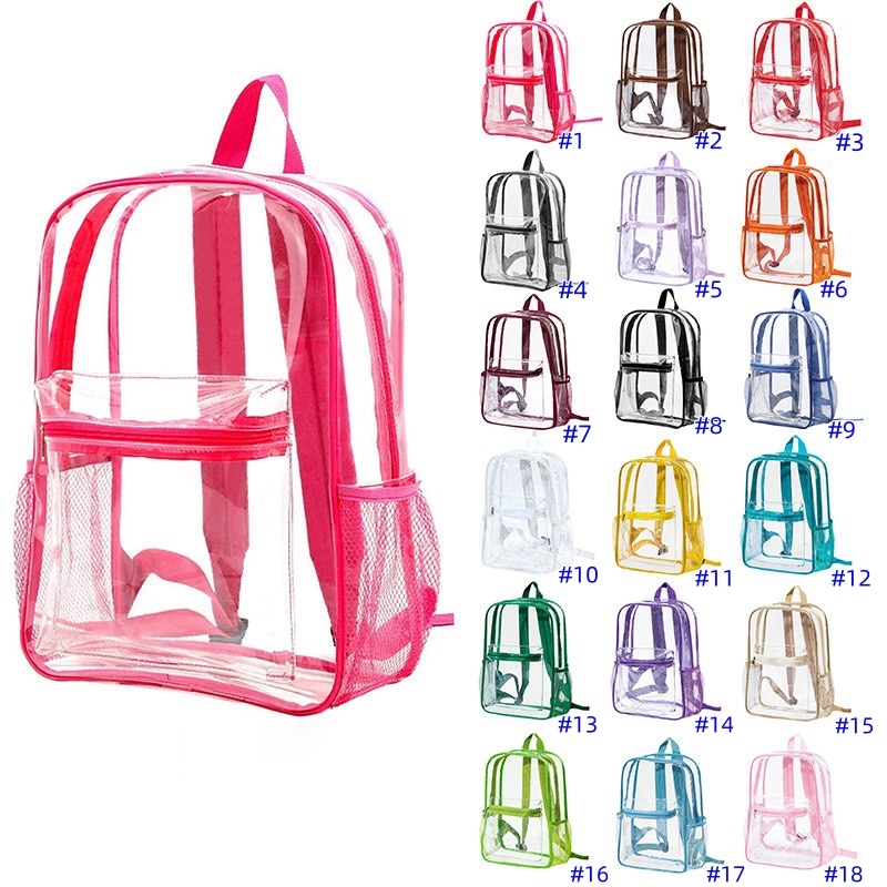 Transparent Waterproof PVC Backpack – Travel Bag for Laptop and Cosmetics