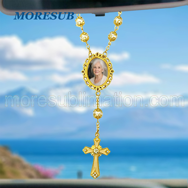 Sublimation Pearl Gold Car Pendant Blanks Wholesale Car Hanger