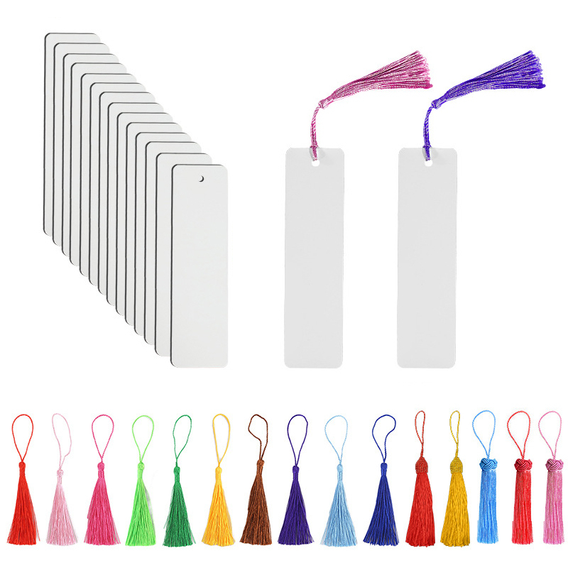 Sublimation Aluminum Sheet Bookmark Blanks Wholesale Double Sides Bookmark With Tassel