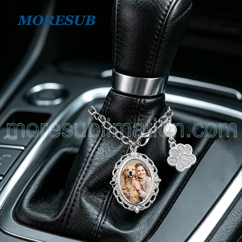 Sublimation Car Gear Shift Knob Pendant Blanks Wholesale Metal Charm