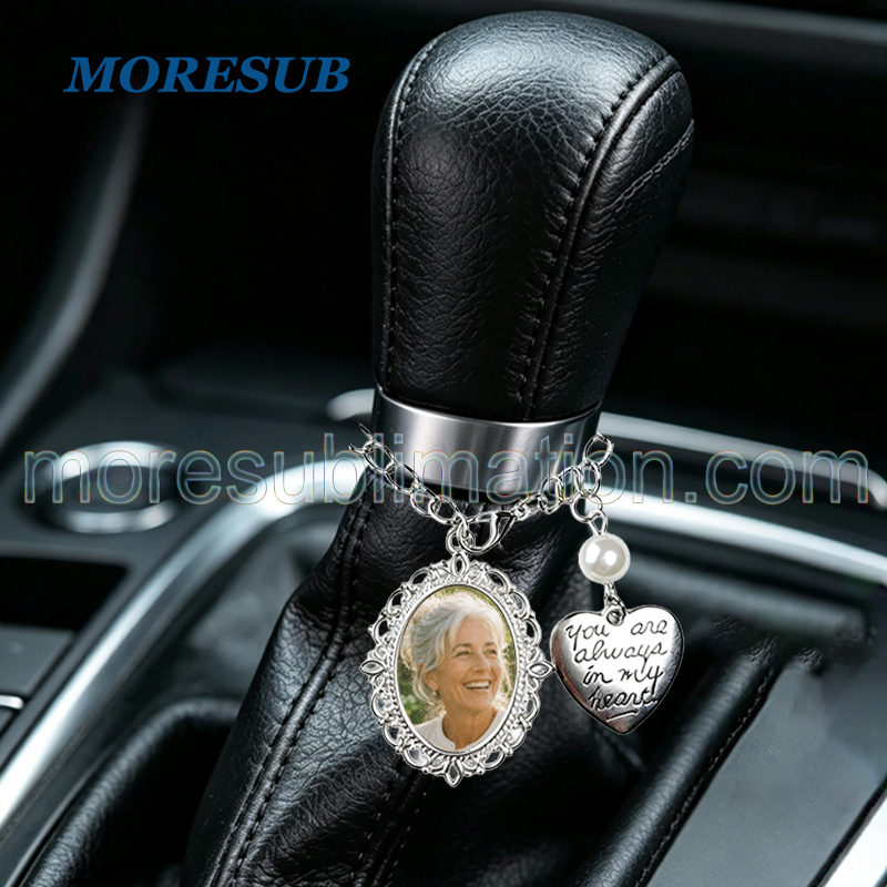 Sublimation Car Gear Shift Knob Pendant Blanks Wholesale Metal Charm