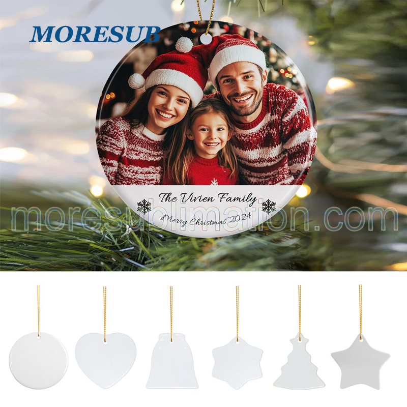 Sublimation Ceramic Ornament Blanks Wholesale Christmas Pendants