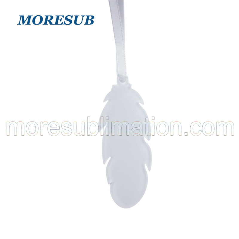 Sublimation Feather Ornament Blanks Wholesale Acrylic Christmas Pendant